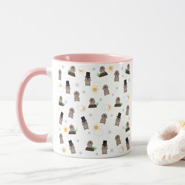 Mug Motif du jour de la marmotte (Avec donut)