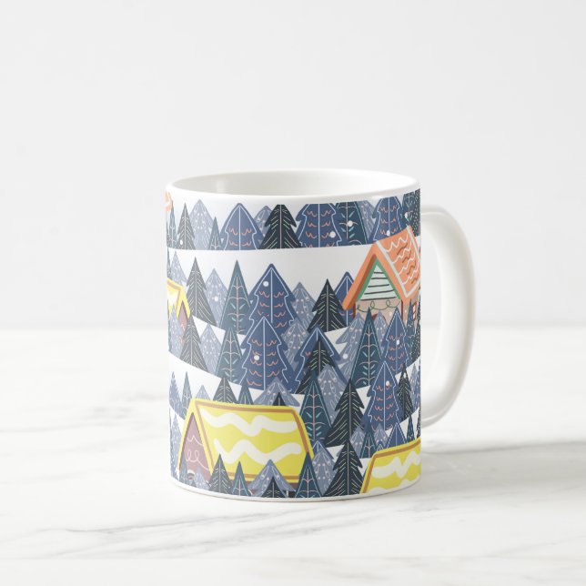 Mug Motif du village de Noël enneigé (Devant droit)