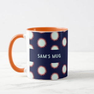 Mug Motif éclair bleu et orange Ajoutez le nom en gras