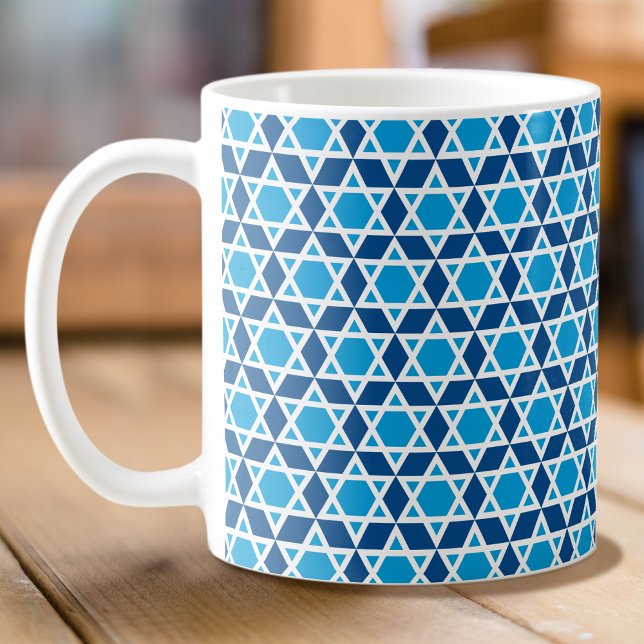 Mug Motif élégant Blue & White Star (Créateur téléchargé)