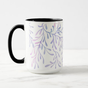 Mug Motif élégant de feuille botanique violette et ble