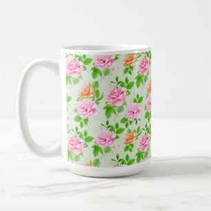 Mug Motif élégant de roses florales feuilles vertes-23