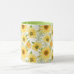 Mug Motif élégant de tournesols jaunes