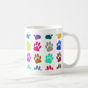 Mug Motif Empreinte de patte de chien multicolore