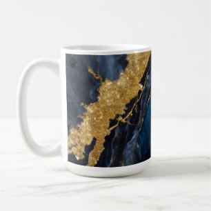 Mug Motif en marbre bleu avec or