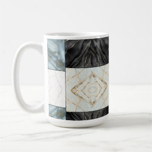 Mug Motif en marbre noir et blanc d'or