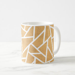 Mug Motif en mosaïque jaune et blanc