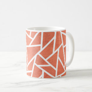 Mug Motif en mosaïque orange mandarin