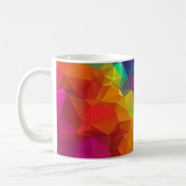 Mug Motif en mosaïque polygonale colorée (Gauche)