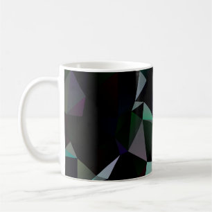 Mug Motif en mosaïque triangle noir foncé. illu géomét