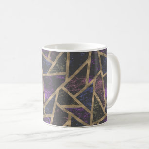 Mug Motif en mosaïque violet et or