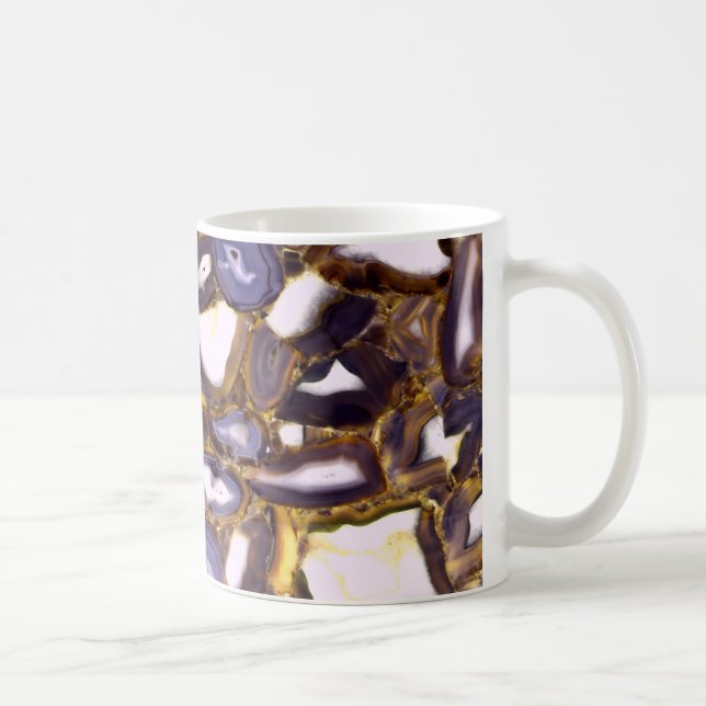 Mug Motif en pierre blanche Brown violet (Droite)