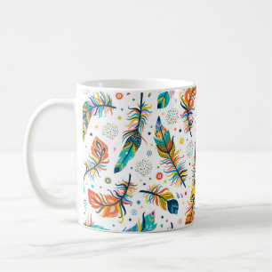 Mug Motif en plumes vintage sans couture dans le style