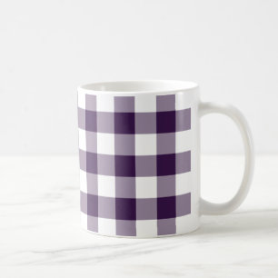 Mug Motif En vichy violet et blanc