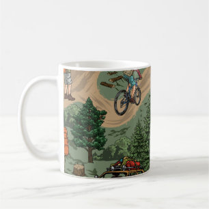 Mug Motif extérieur vintage : Randonnées, Vélos
