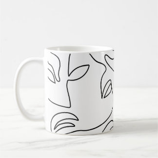 Mug Motif face Abstrait d'une ligne