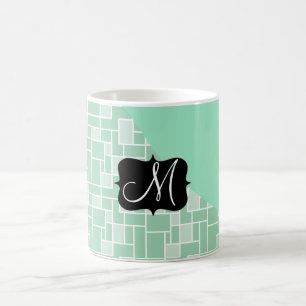 Mug Motif fait sur commande de tuile de vert de menthe