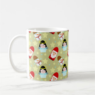 Mug motif festif avec anges, Père Noël et bonhomme de 