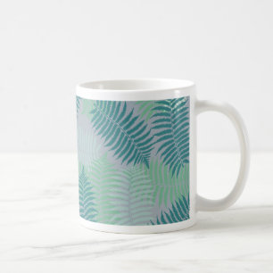 Mug motif feuille de fougères sur gris clair