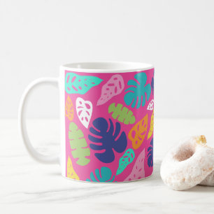 Mug Motif Feuille d'été de couleur vive