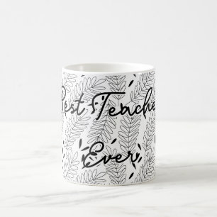 Mug Motif feuille meilleur enseignant jamais