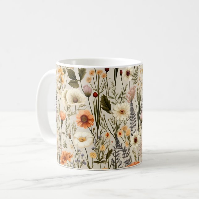 Mug Motif Fleur sauvage coloré (Devant gauche)