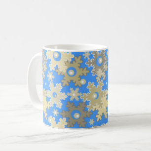 Mug Motif flocon de neige beige bleu clair hivernal sa
