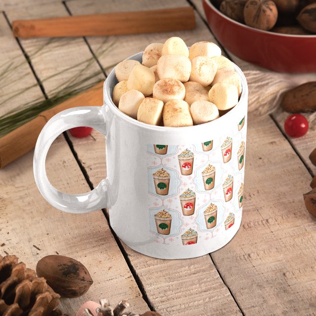 Mug Motif flocon de neige Ogee pour un Latte de Noël (Créateur téléchargé)
