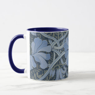 Mug Motif floral à l'aquarelle bleu élégant