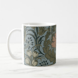 Mug Motif floral antique victorien terre cuite sauge