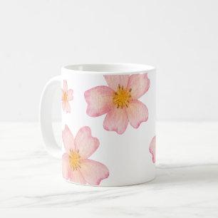 Mug Motif floral aquarelle rose