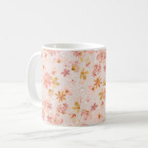 Motif floral aquarelle rose poudré
