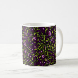 Mug Motif floral artistique : fleurs violettes