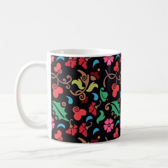 Mug Motif Floral Avec Arrière - plan Couleur Douce (Gauche)