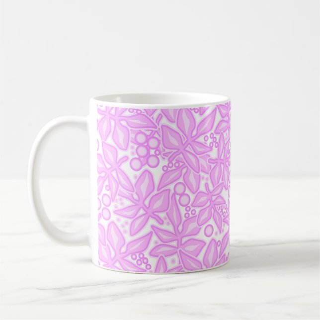 Mug Motif floral blanc rose (Gauche)