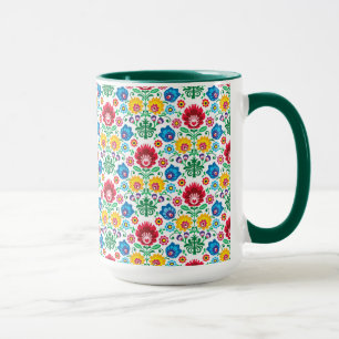 Mug Motif floral d'art populaire de coeur
