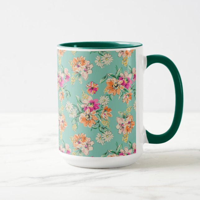Mug Motif floral de croquis lumineux (Droite)