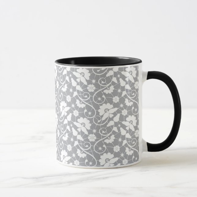 Mug Motif floral de dentelle (Droite)