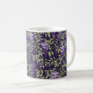 Mug Motif floral de feuilles vertes et de glycine