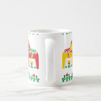 Mug Motif floral de gens de cheval de Dala de Suédois