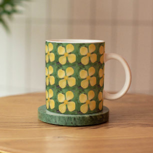Mug Motif floral de pavot célidoine jaune