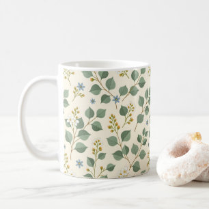 Mug Motif floral d'eucalyptus sans couture
