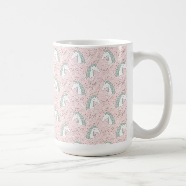 Mug Motif floral doux de licorne (Droite)