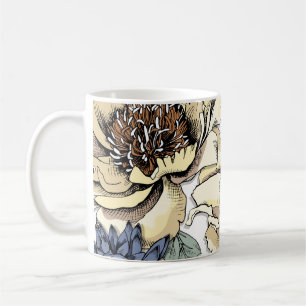 Mug Motif floral incomparable. Hydrangea, Peony, wildf