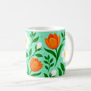 Mug Motif floral printanier coloré sans couture