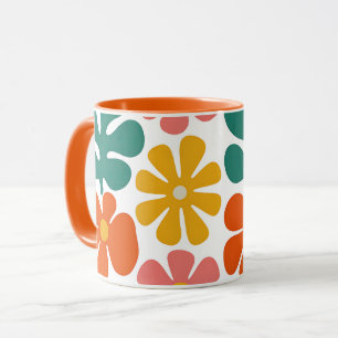 Mug Motif floral rétro des années 70