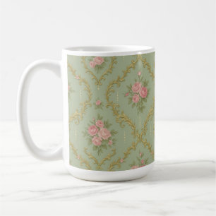 Mug Motif floral Rococo élégant dans des pastels doux