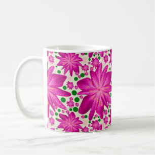 Mug Motif floral rose vif sans couture