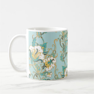 Mug Motif floral sans parfum avec fleurs de coton blan