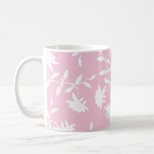 Mug Motif floral tropical rose-clair (Gauche)